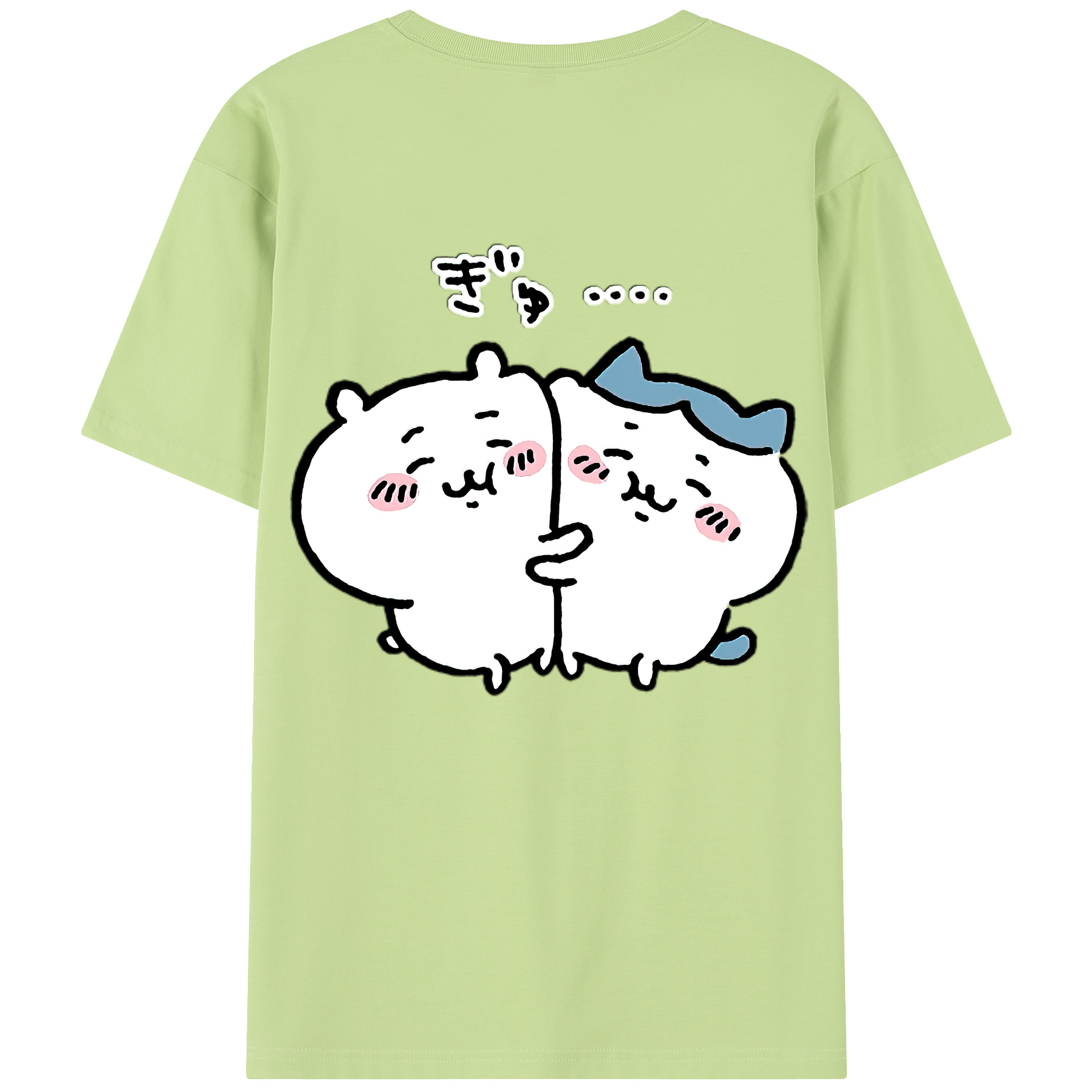 （画像用） ちいかわ ハチワレ Chii-kawa hachiware 綿100％半袖Tシャツ（背面プリント）